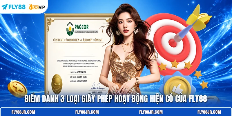 Điểm danh 3 loại giấy phép hoạt động hiện có của FLY88